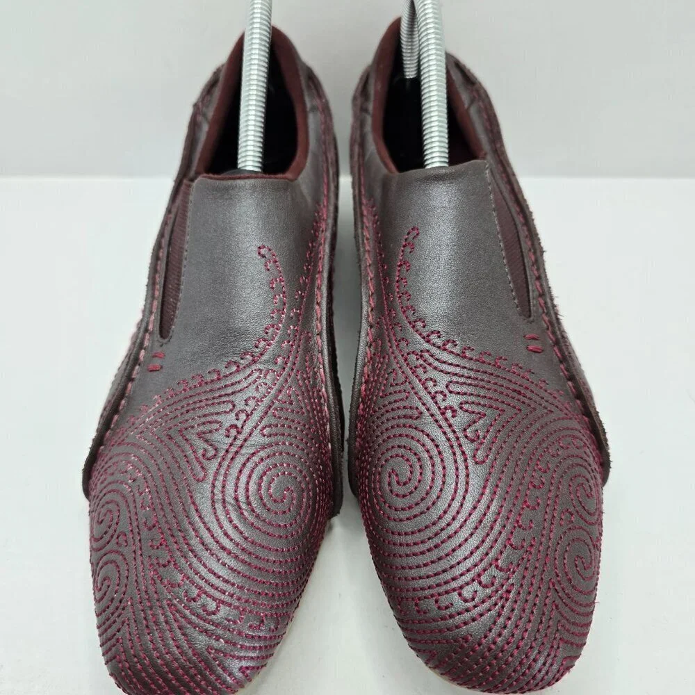 vintage Puma | boho burgundy leather sporty retro streetwear sneakers | WMS 9.5 - Picture 2 of 10